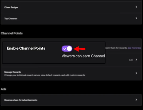 twitch enable channel points
